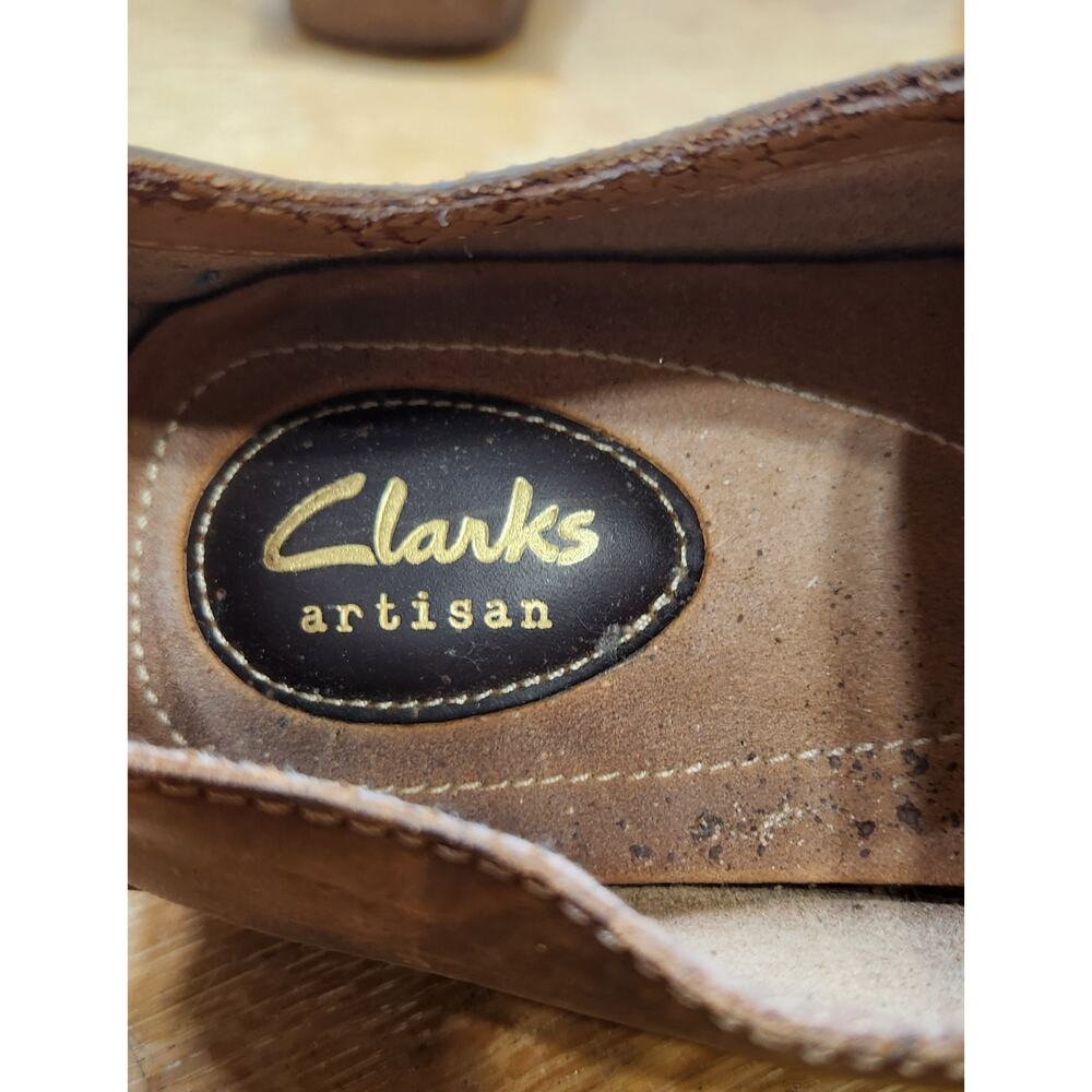 Clarks Janey Mae Brown Classic Leather Beeswax Lace Up Shoes Women's 8.5M - Picture 6 of 9